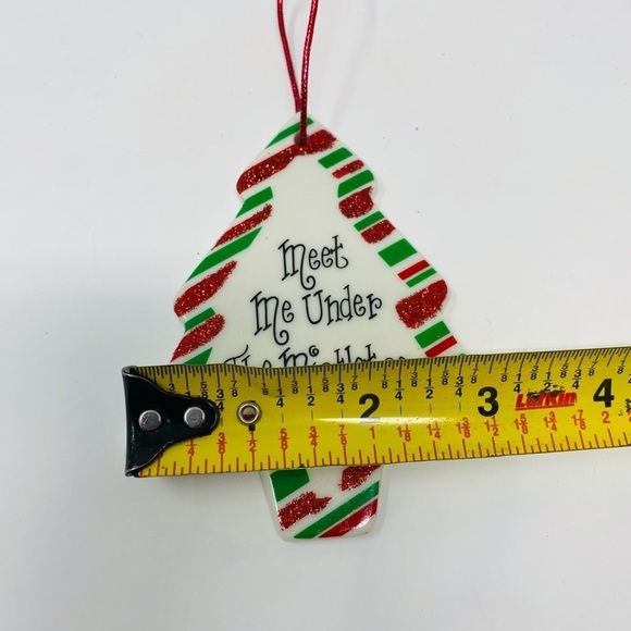 Meet Me Under the Mistletoe Tree Shaped Holiday Ornament - Picture 5 of 5